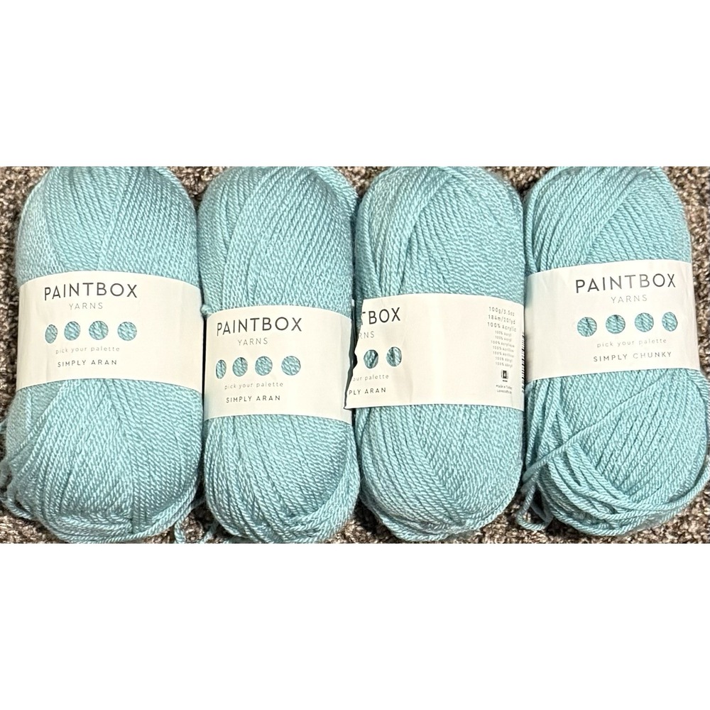 Paintbox Yarns Lot Of 4 Skiens Simply ARAN color 232 Washed Teal